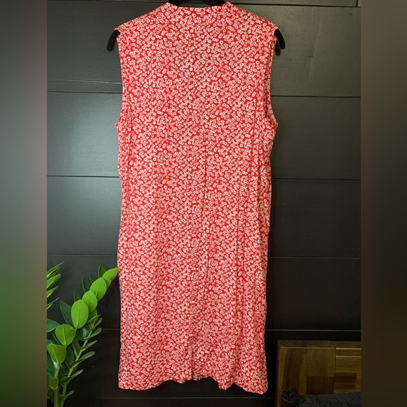 Red & White Sleeveless Floral Mini Dress V-Neck Women’s Sz M EUC - Picture 5 of 7
